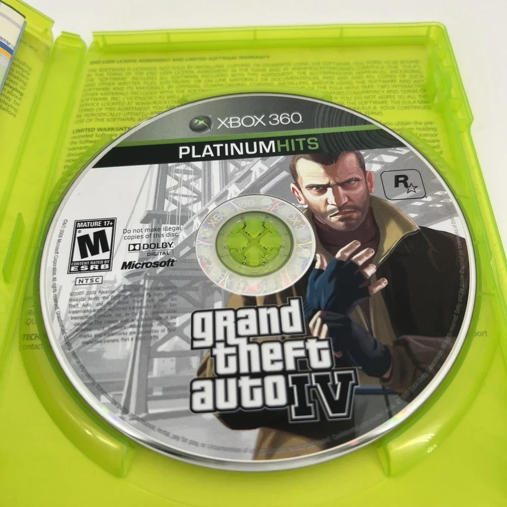 Grand Theft Auto IV (Xbox 360, 2008) - CIB Manual & Map